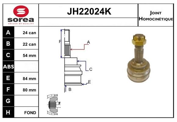 KIT CV JOINT AVEC KR001 - AXEL