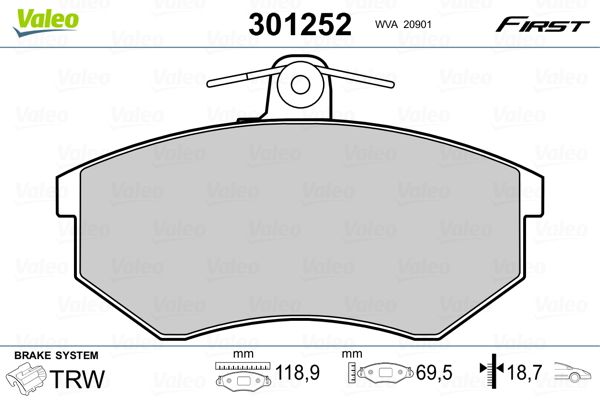 Brake Pad Set, disc brake 301252