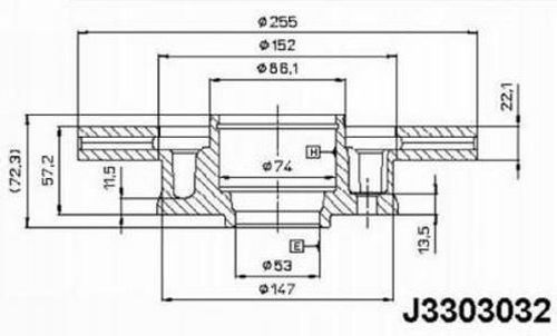 J3303032 NIPPARTS féktárcsa
