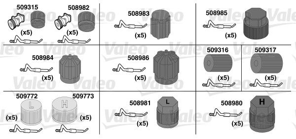 KIT DE CAPUCHONS (12 REFS X 5 UNITE  9900