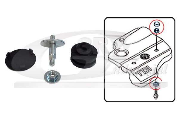 Anschlagpuffer, Motorabdeckung