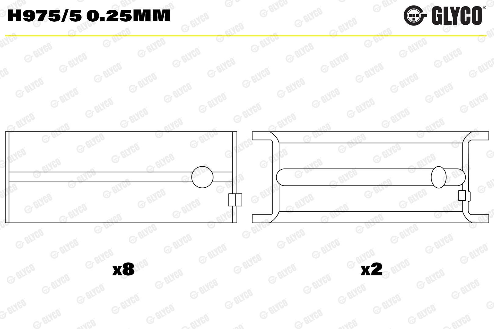 GLYCO H975/5 0.25mm - Kurbelwellenlager