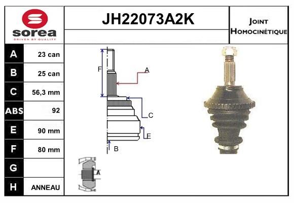 KIT CV JOINT AVEC KR053 - R25