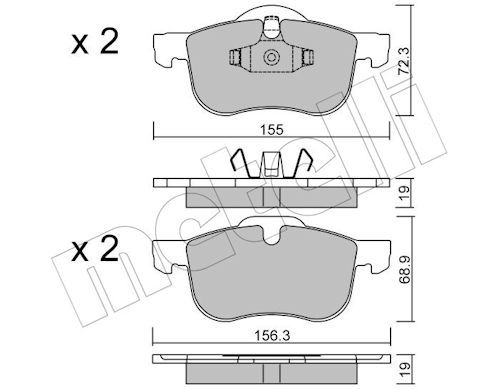 METELLI 22-0309-0 - Bremsbelagsatz, Scheibenbremse