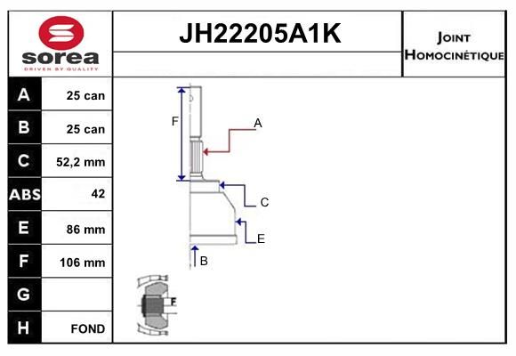 KIT CV JOINT - OPEL MOKKA