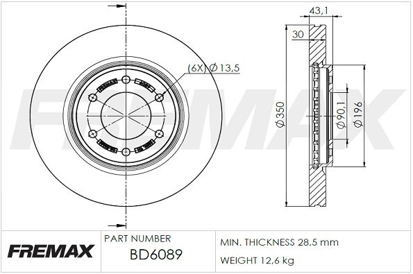 BD-6089 FREMAX féktárcsa