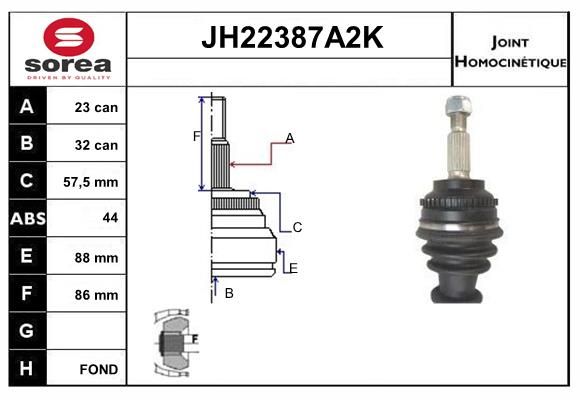 KIT CV JOINT AVEC KR089 - MEGANE-SC