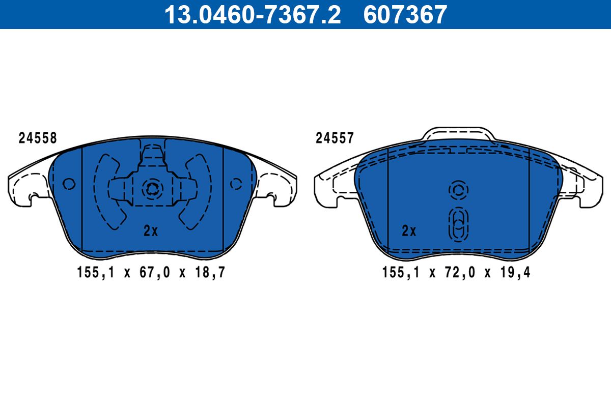 Brake Pad Set, disc brake 13.0460-7367.2