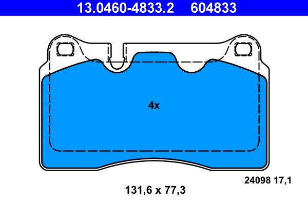 Brake Pad Set, disc brake 13.0460-4833.2