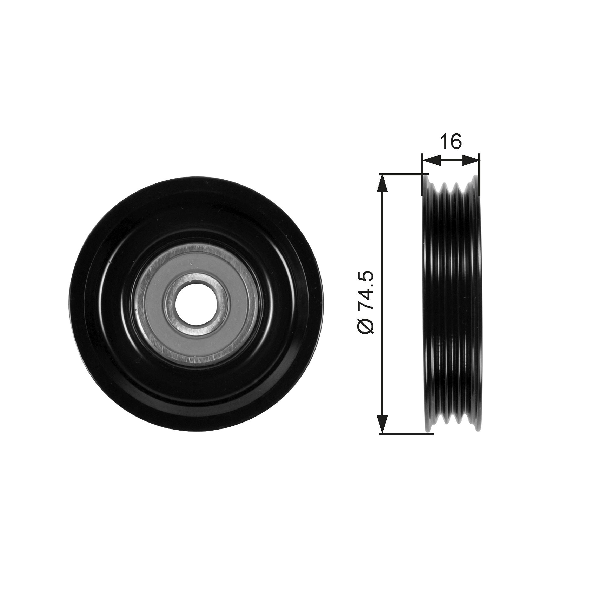 Tensioner Pulley, V-ribbed belt T39028