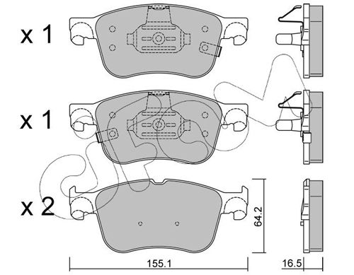 Brake Pad Set, disc brake 822-1205-0