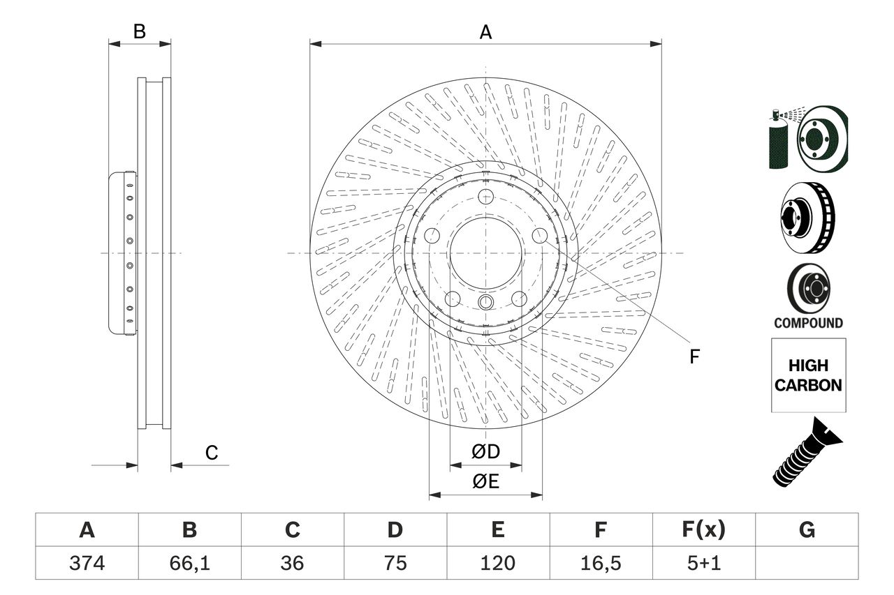 Brake Disc 0 986 479 E63