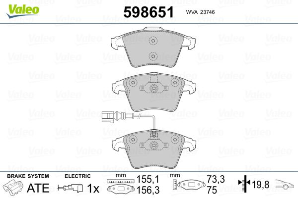 Brake Pad Set, disc brake 598651