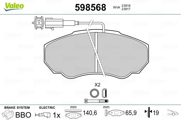 Brake Pad Set, disc brake 598568