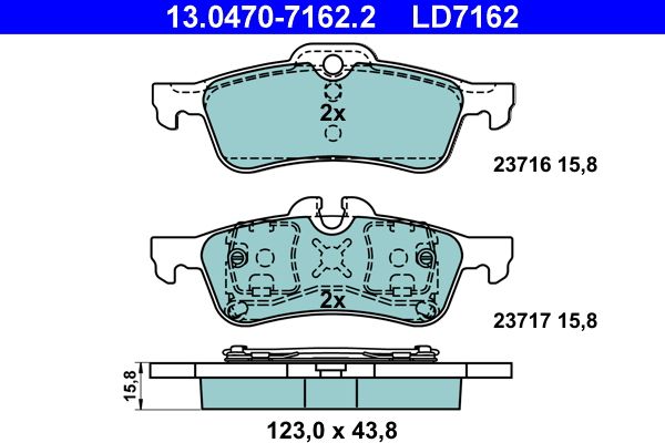 Brake Pad Set, disc brake 13.0470-7162.2