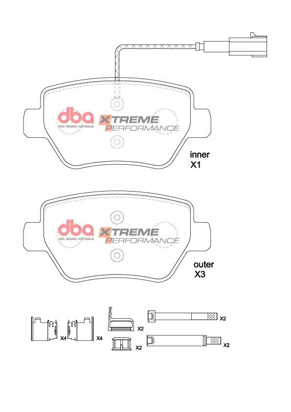 DBA XP PERFORMANCE BRAKE PADS [ Maserati GHIBLI & GHIBLI -S (non dual cast) 08.2013 -R ] - TecDoc Only