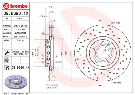 Brake Disc 09.8690.1X