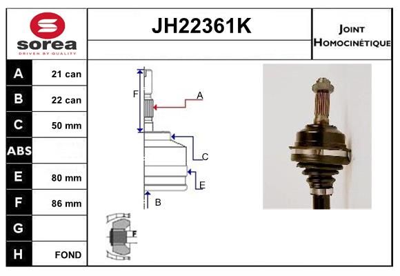 KIT CV JOINT AVEC KR049 - SAXO AUTO