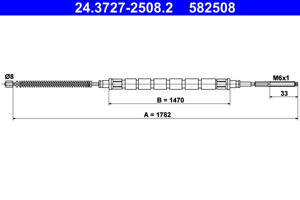 Cable Pull, parking brake 24.3727-2508.2