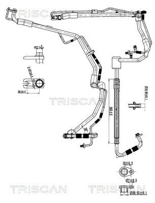 TRISCAN 9010 28080 High-/Low Pressure Line, air conditioning