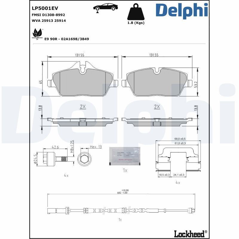 Brake Pad Set, disc brake LP5001EV