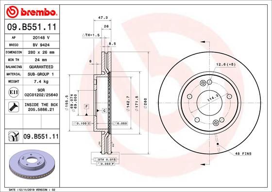 Brake Disc 09.B551.11