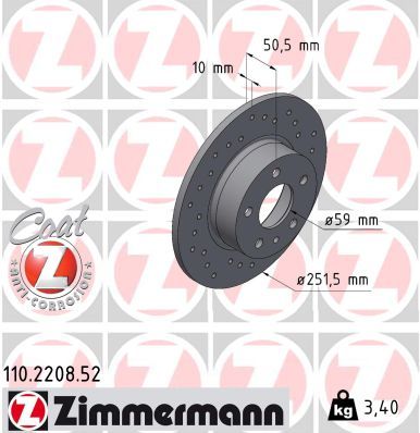 ZIMMERMANN 110.2208.52 - Bremsscheibe SPORT Z