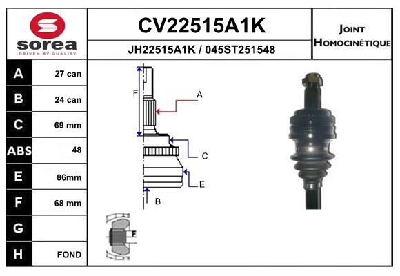 Gelenksatz, Antriebswelle