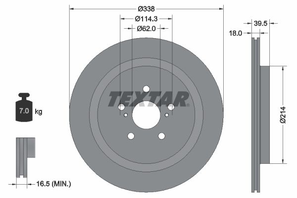 92325205 TEXTAR PRO+ féktárcsa