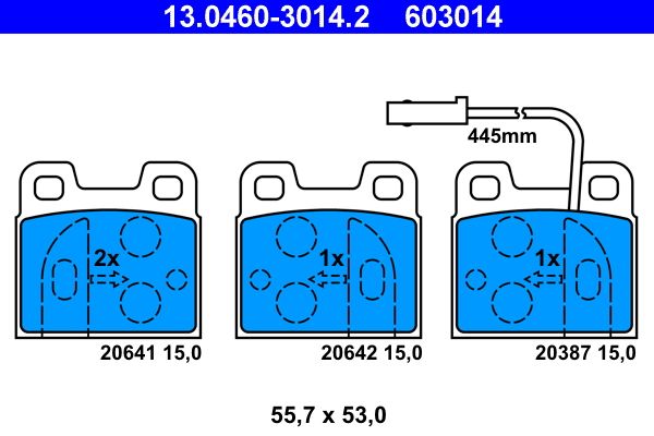 Bremsbelagsatz, Scheibenbremse