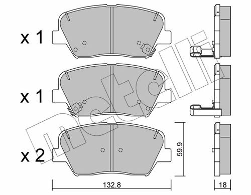 Brake Pad Set, disc brake 22-1026-0