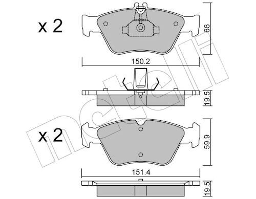 METELLI 22-0219-0 - Bremsbelagsatz, Scheibenbremse