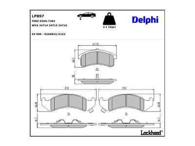 DELPHI LP897 - Bremsbelagsatz, Scheibenbremse