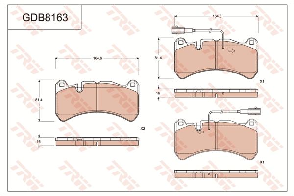 TRW DISC BRAKE PADS - TecDoc Only