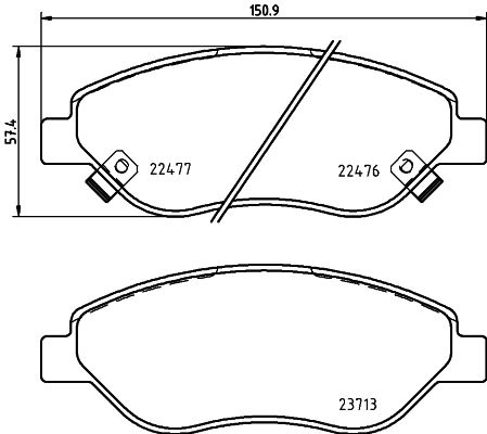 Комплект тормозных колодок, дисковый тормоз 8DB 355 025-631