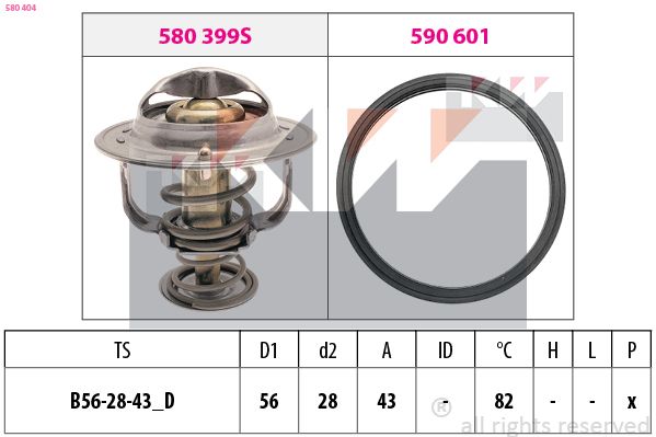 580 404 KW Made in Italy - OE Equivalent termosztát, hűtőfolyadék