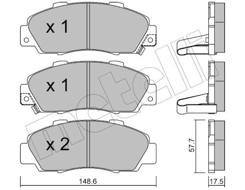 METELLI 22-0298-0 - Bremsbelagsatz, Scheibenbremse