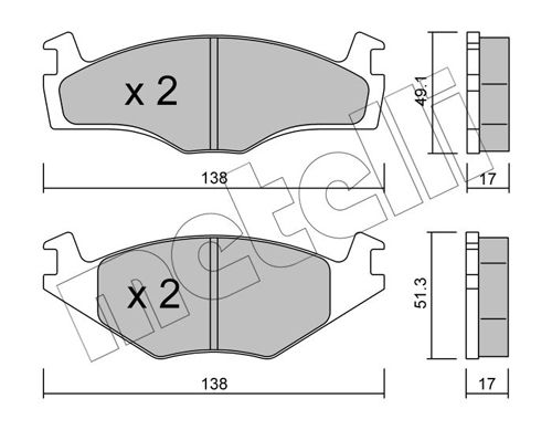 Brake Pad Set, disc brake 22-0045-2