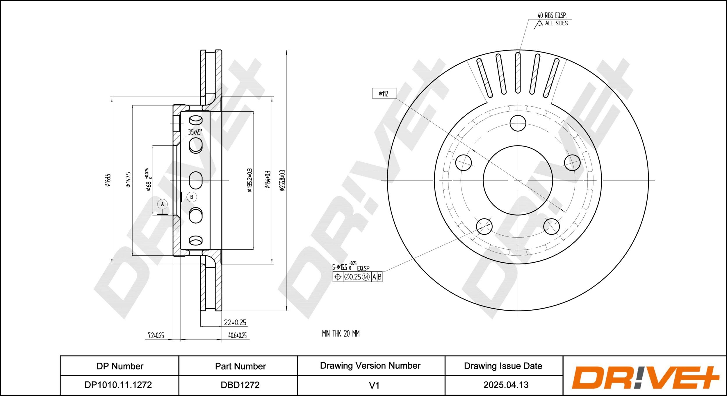 Dr!ve+ DP1010.11.1272 Bremsscheibe