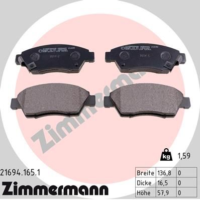 Brake Pad Set, disc brake 21694.165.1