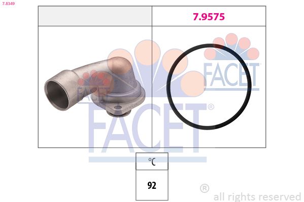 7.8349 FACET Made in Italy - OE Equivalent termosztát, hűtőfolyadék