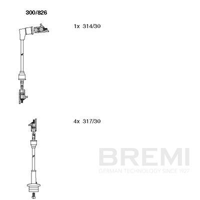 300/826 BREMI gyújtókábelkészlet