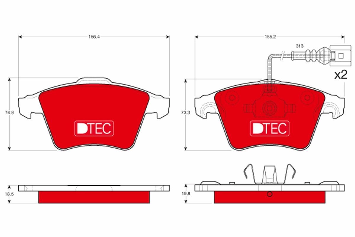 Brake Pad Set, disc brake GDB1651DTE