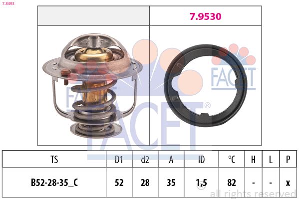 Thermostat, coolant 7.8493