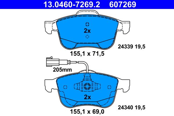 Brake Pad Set, disc brake 13.0460-7269.2