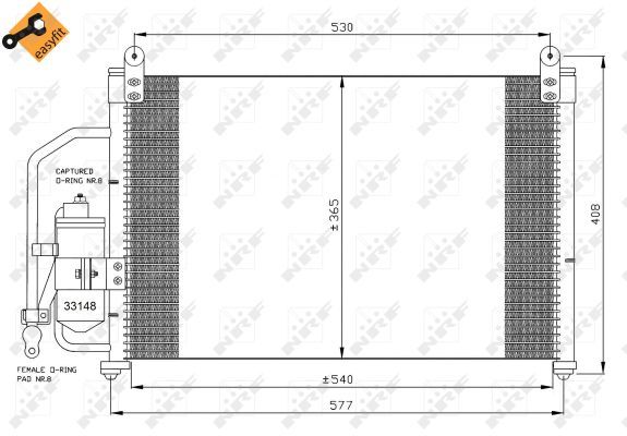 35393 NRF EASY FIT kondenzátor, klíma