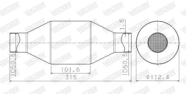 CATALYSEUR UNIVERSEL INLET - OUTLET