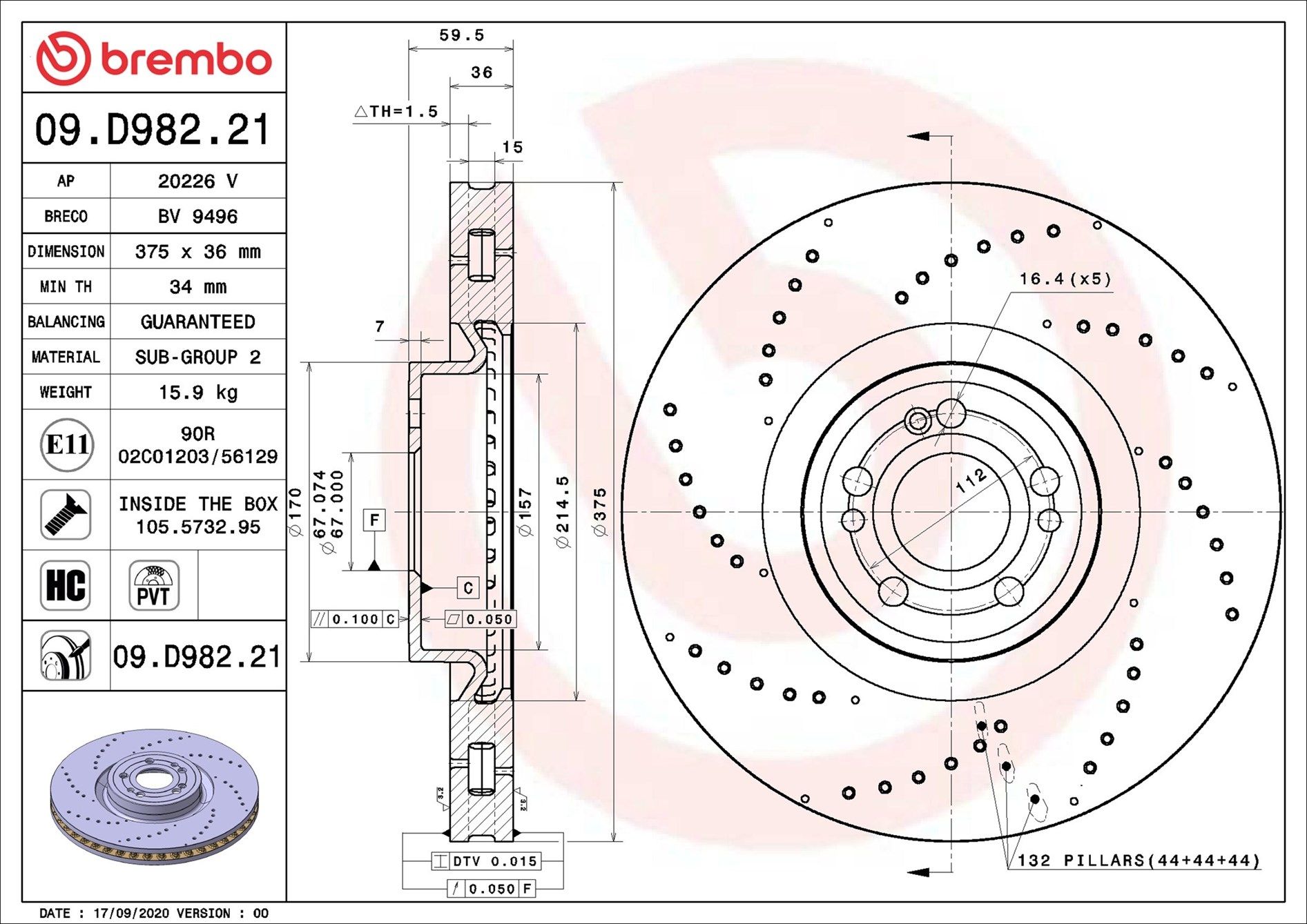 MERCEDES BENZ GLE300d V167 19-19 (FRT) *X/Drilled - TecDoc Only