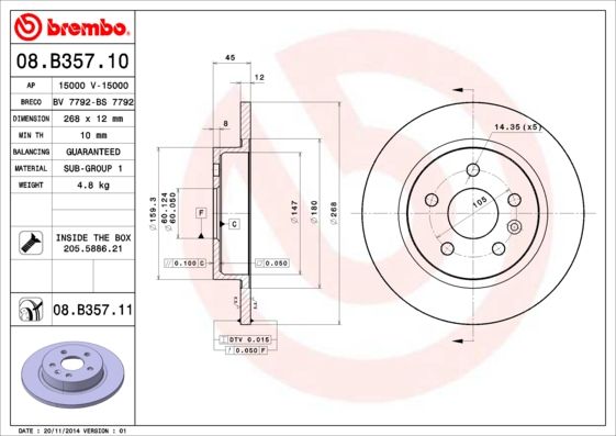 Brake Disc 08.B357.10