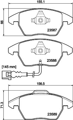 Комплект тормозных колодок, дисковый тормоз 8DB 355 010-581